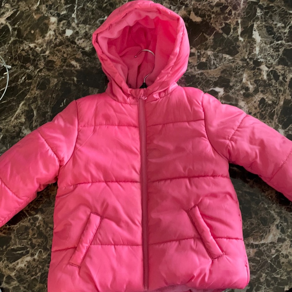 girls coat, pink, worn a few times, looks new, warm and soft